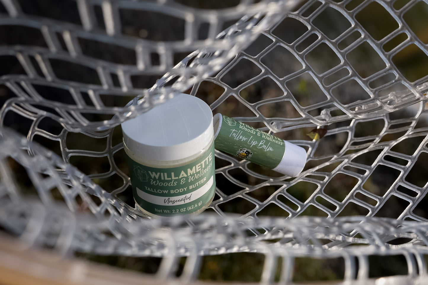 Willamette Woods & Fields product in a fishing net