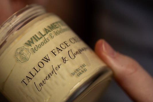 Close up of face cream jar with creamy background