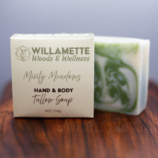 Minty Meadows Tallow Hand& Body Soap pair