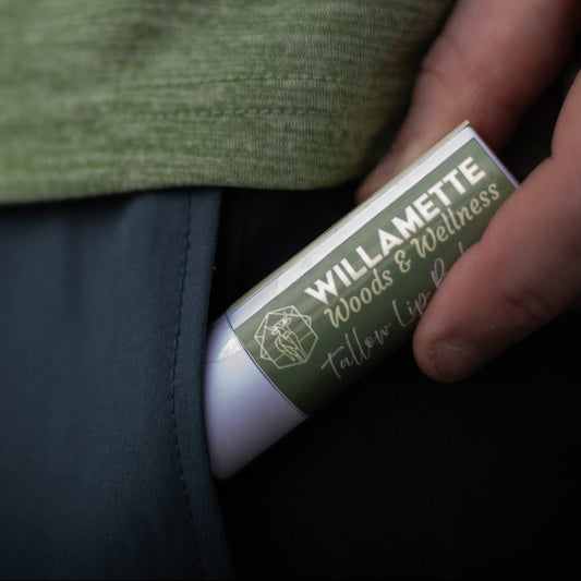 Tallow Lip Balm in pocket